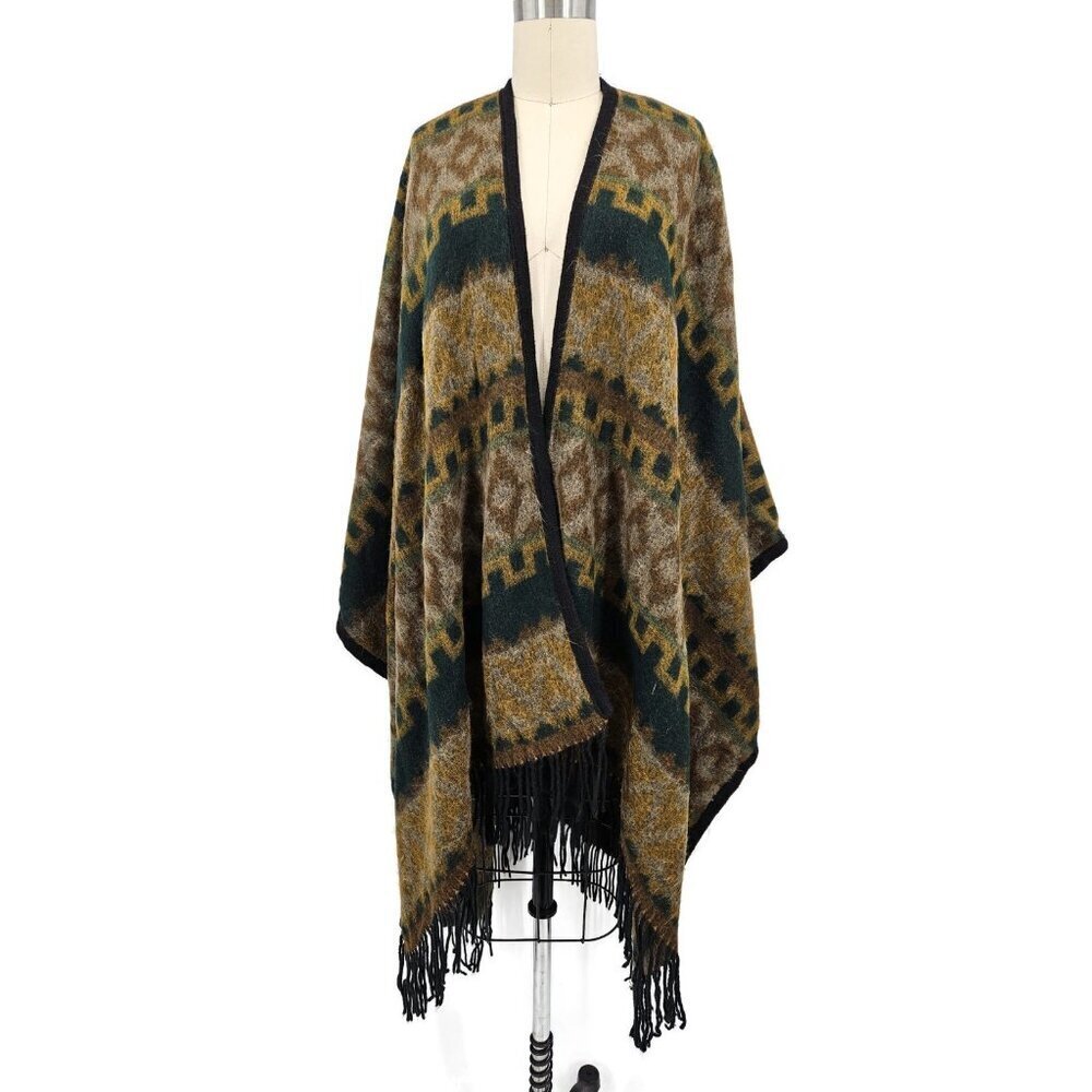 Morgan & Oates Textiles Poncho Shawl Wrap Womens One Size